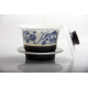 Gaiwan in Porcellana decoro blu nero 