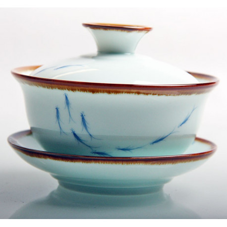 Fish Decorated Porcelain Gaiwan