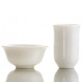 White Porcelain Teacup and Cylinder